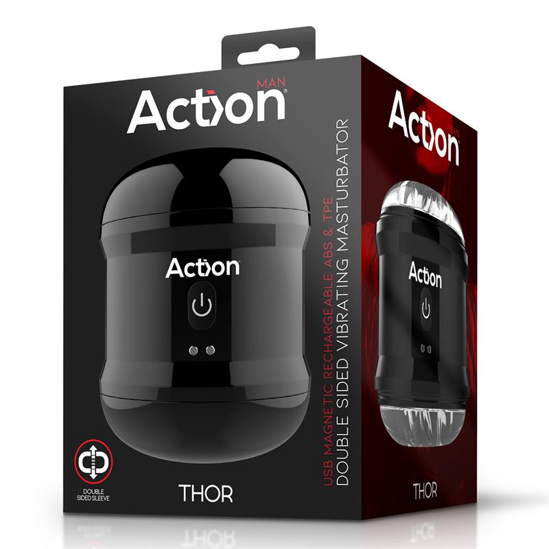 Masturbador Thor con Vibración Doble Orificio V16 - ACTION