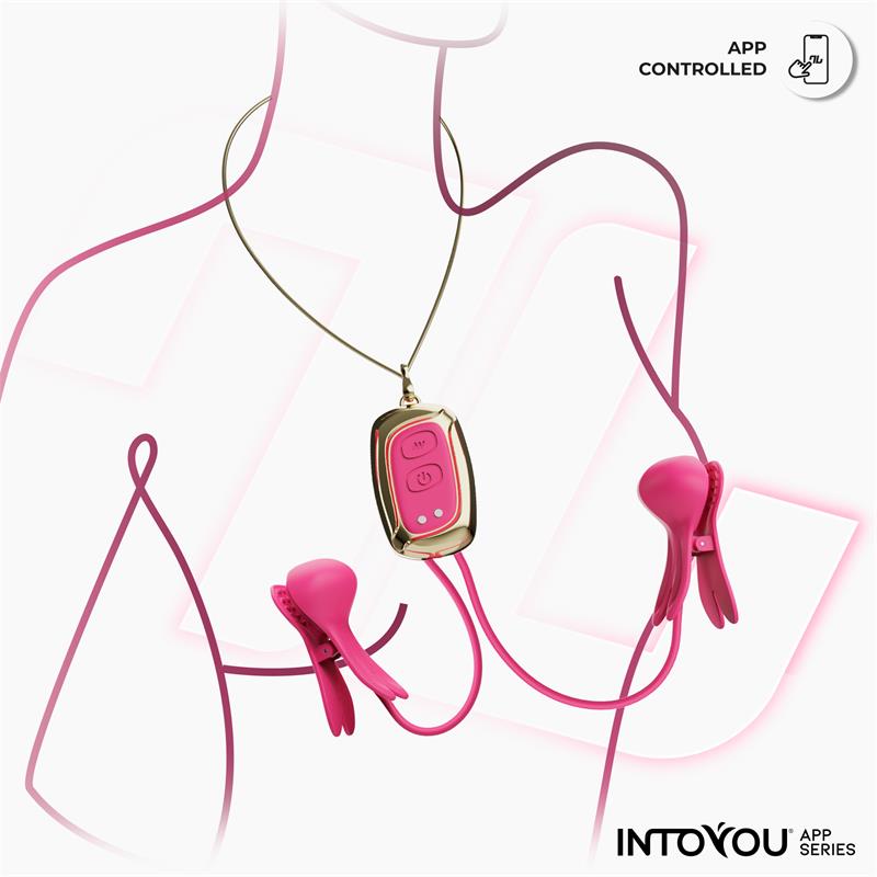 Pinzas Tickly para Pezones con Vibración, Control y Collar con APP - INTOYOU APP SERIES