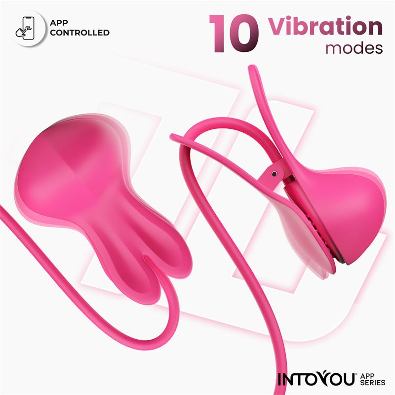 Pinzas Tickly para Pezones con Vibración, Control y Collar con APP - INTOYOU APP SERIES