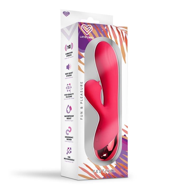 Vibrador Turna USB Rojo - FESTIVAL - LATETOBED