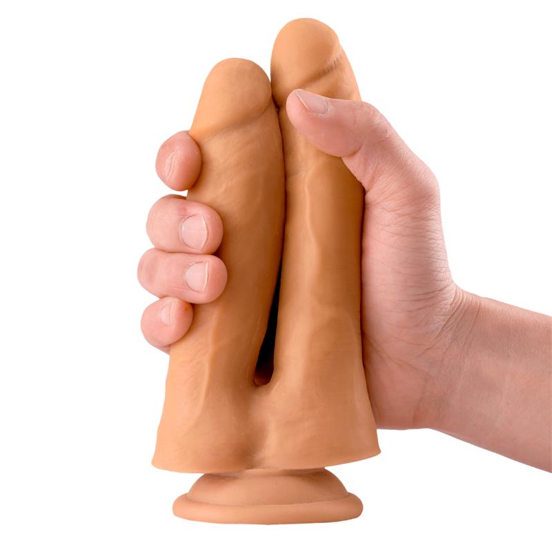 Dildo Twin Doble Realista 7.1" 18cm Natural - MAX & CO