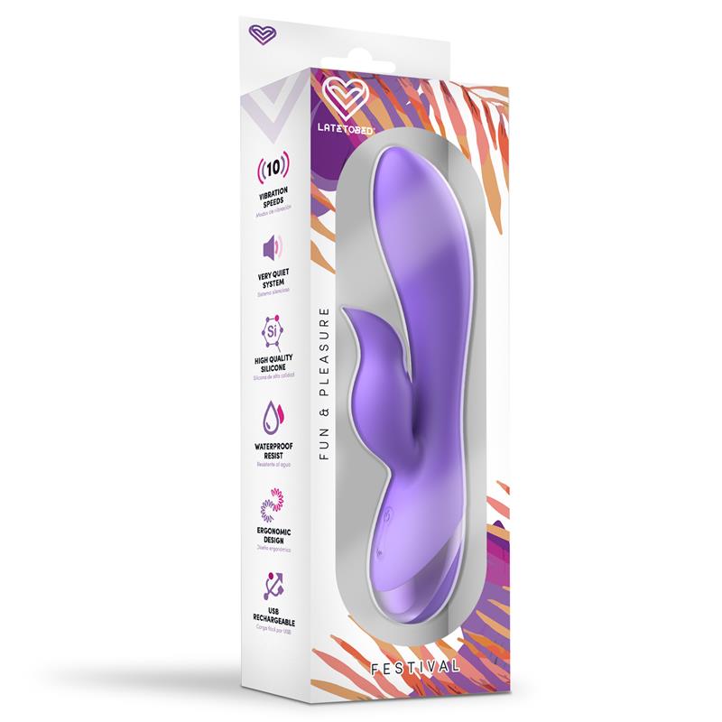 Vibrador Engar USB Púrpura FESTIVAL - LATETOBED