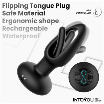 Plug Anal con Flipping Tongue y Vibración con App SERIES Zack - INTOYOU APP SERIES