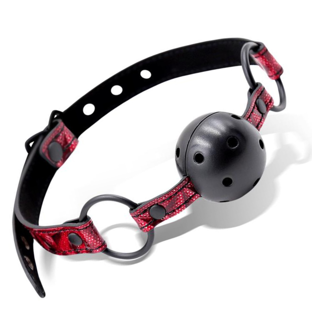 MORDAZA DE BOLA TRANSPIRABLE DIAMOND CUERO VEGANO - INTOYOU