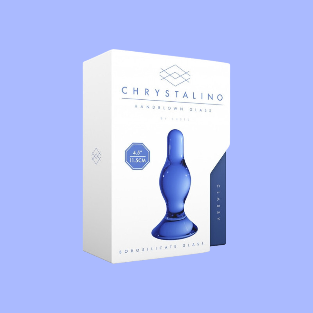 DILDO CRISTAL CLASSY PEQUEÑO AZUL - CHRYSTALINO