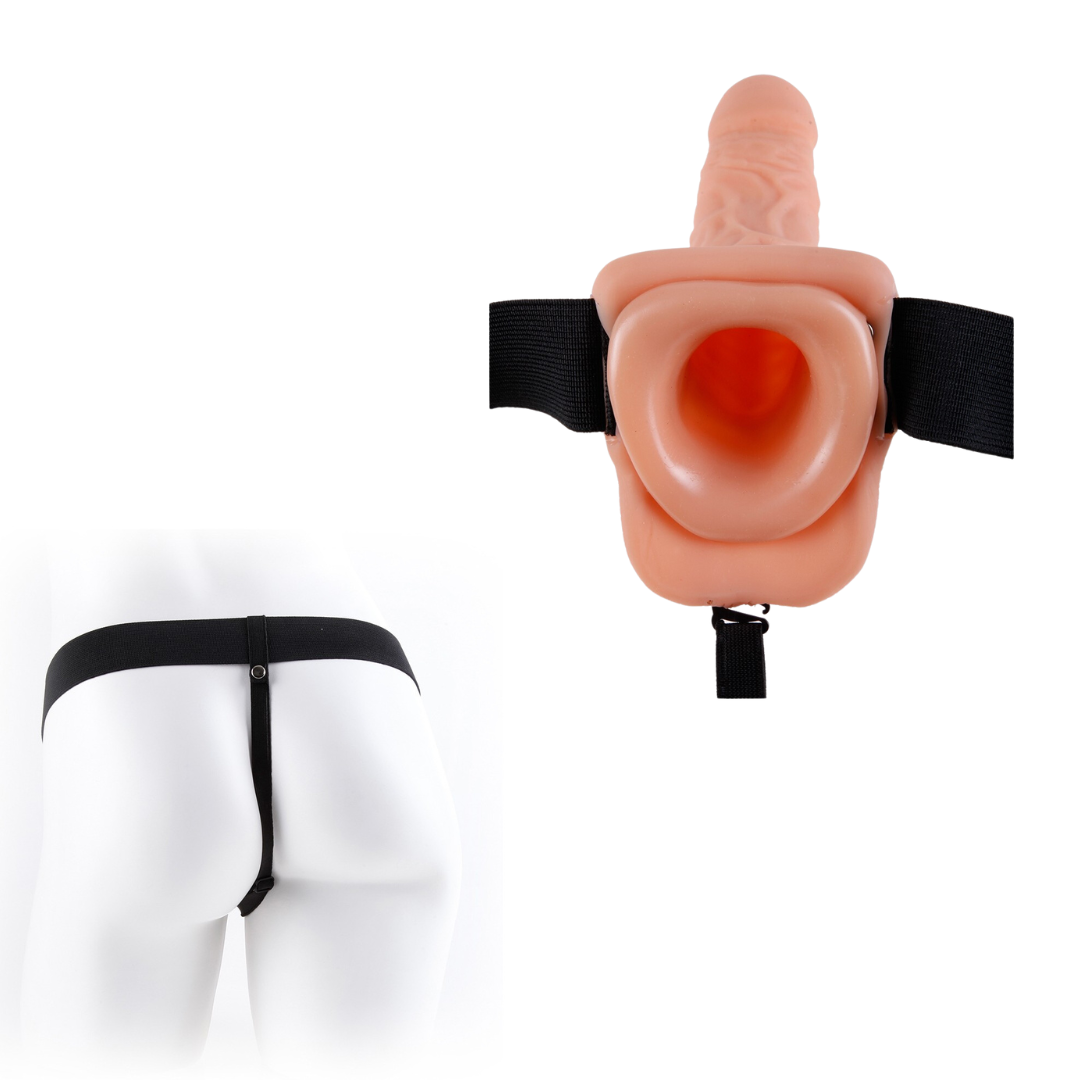 Arnés Hueco 18,9 cm con Antifaz – Unisex y Resistente al Agua - FETISH FANTASY