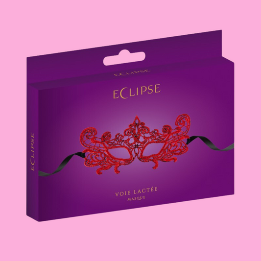 MÁSCARA ANTIFAZ ROJO ENCAJE ECLIPSE - VOIE LACTEE