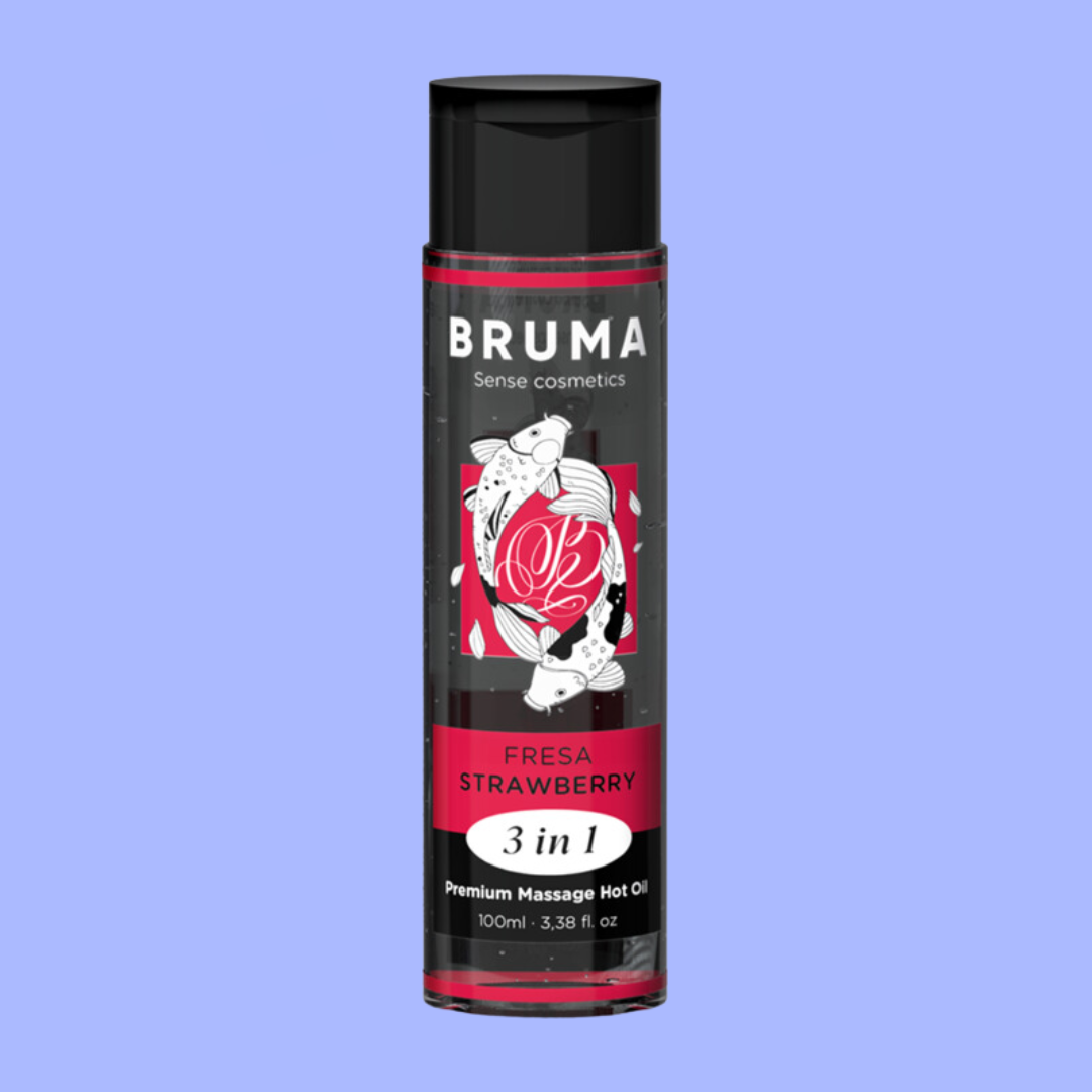 ACEITE DE MASAJE LUBRICANTE FRESA EFECTO CALOR 3 EN 1 - BRUMA