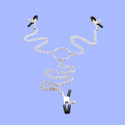 PINZAS PARA PEZONES Y CLITORIS CON CADENA METAL