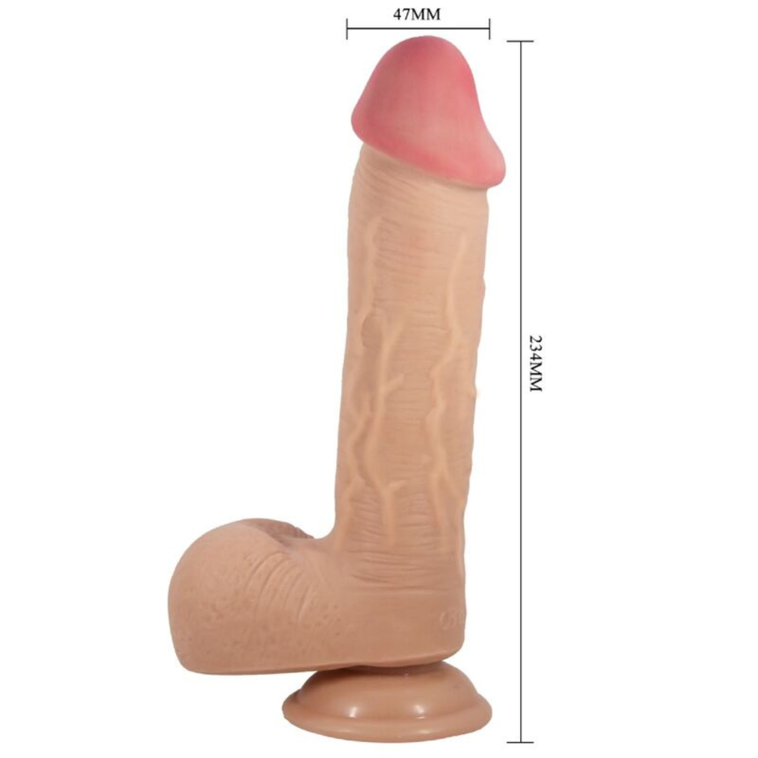 DILDO REALÍSTICO SLIDING SKIN SERIES PIEL DESLIZANTE NATURAL 23.4 CM - PRETTY LOVE - BAILE