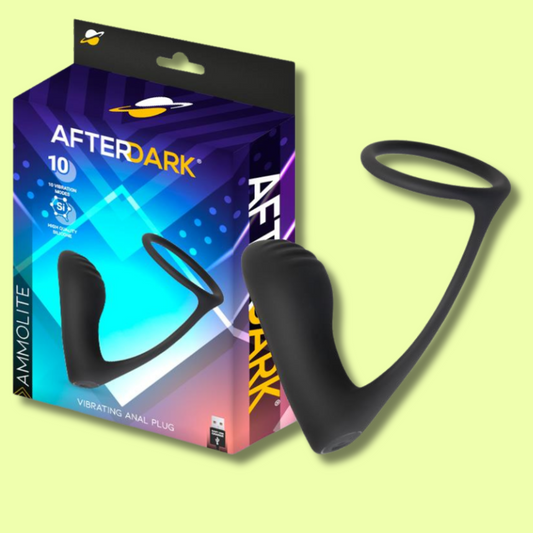 Plug Anal con Vibración y Anillo  AFTER DARK - AMMOLITE