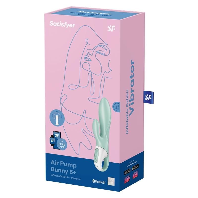 SATISFYER - AIR PUMP BUNNY 5+ VIBRADOR RABBIT INFLABLE APP VERDE