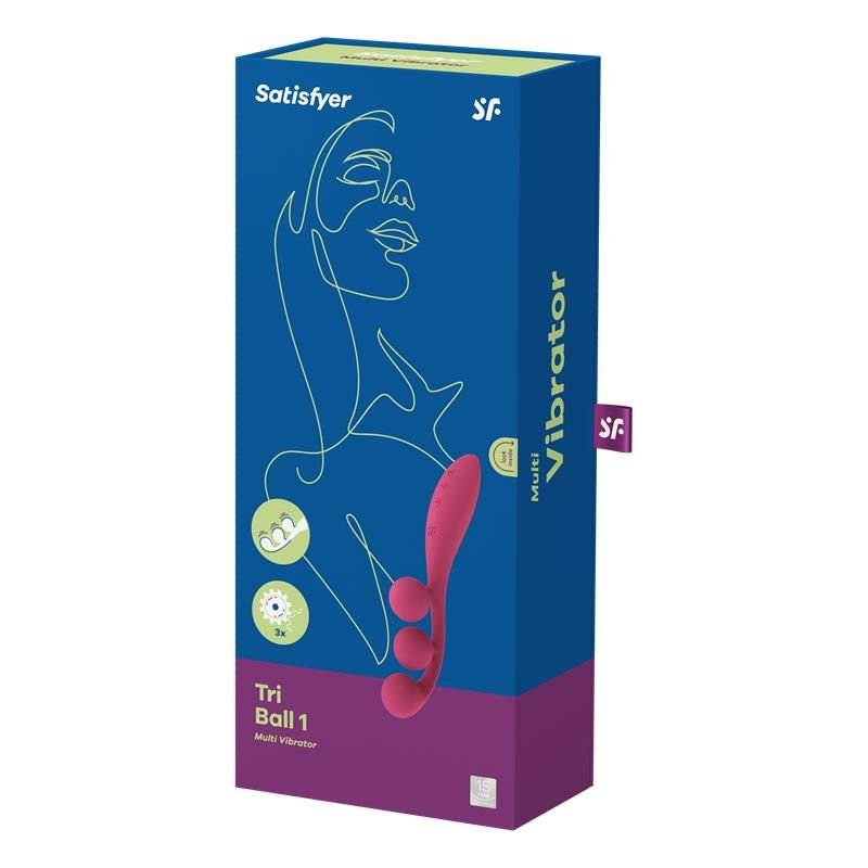 SATISFYER - TRI BALL 1 MULTI VIBRADOR ROJO