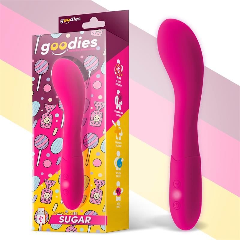 Vibrador SUGAR Punto G USB Silicona fushia - GOODIES