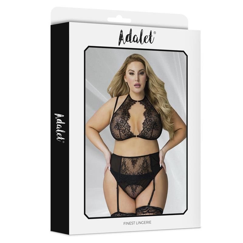 Nisa Set sujetador, liguero y tanga Talla 44-46 - ADALET LINGERIE