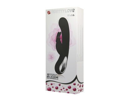 Vibrador con forma de conejo Webb Negro - PRETTY LOVE