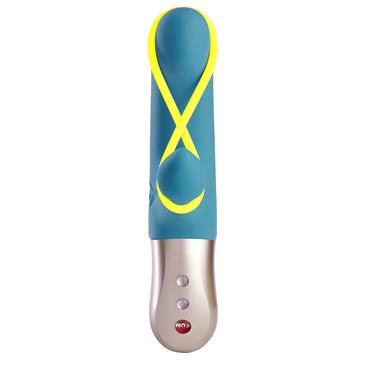 AMORINO VIBRADOR DEL PUNTO G CLITORIS Y LABIOS PETROL/NEON YELLOW - FUN FACTORY