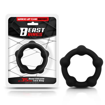 BEAST RINGS Anillo para el Pene Silicona Sólida 3.5 cm Negro