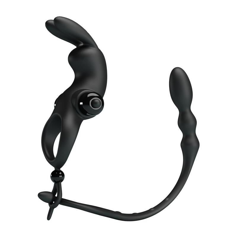 Anillo Vibrador con Cadena Anal Desmontable - PRETTYLOVE