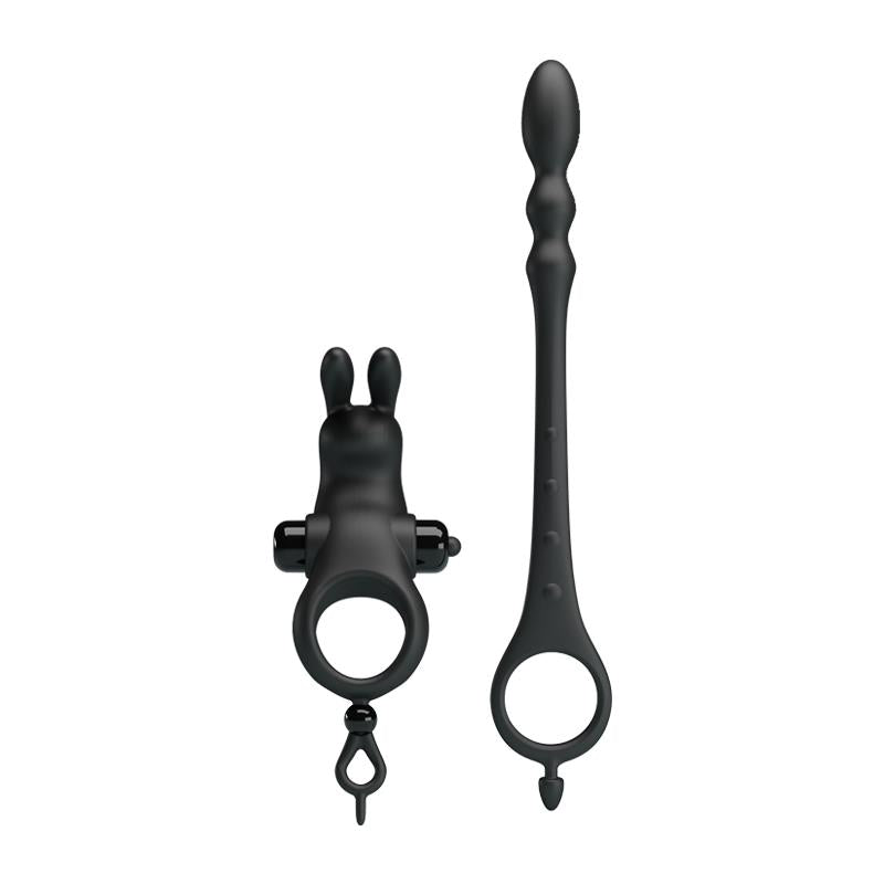 Anillo Vibrador con Cadena Anal Desmontable - PRETTYLOVE