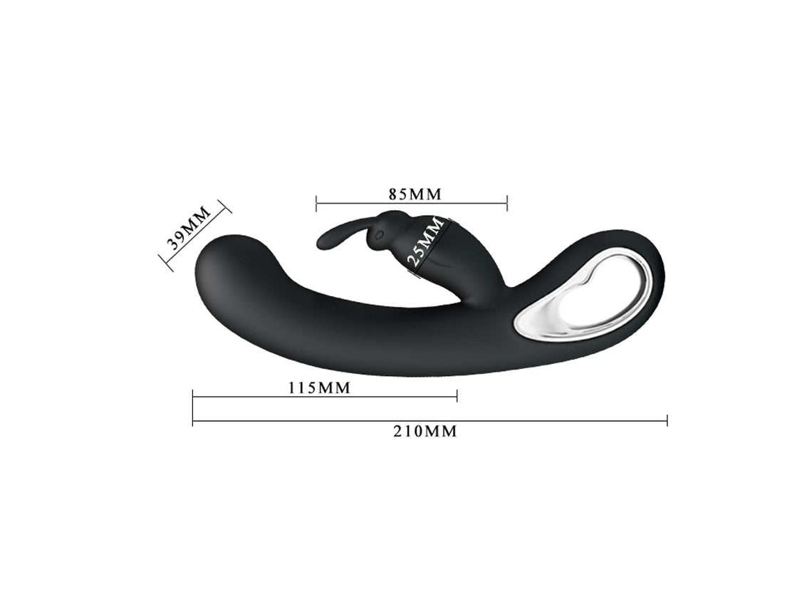Vibrador con forma de conejo Webb Negro - PRETTY LOVE