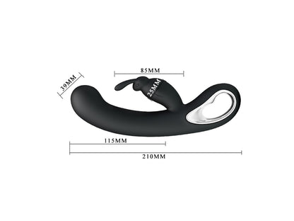 Vibrador con forma de conejo Webb Negro - PRETTY LOVE