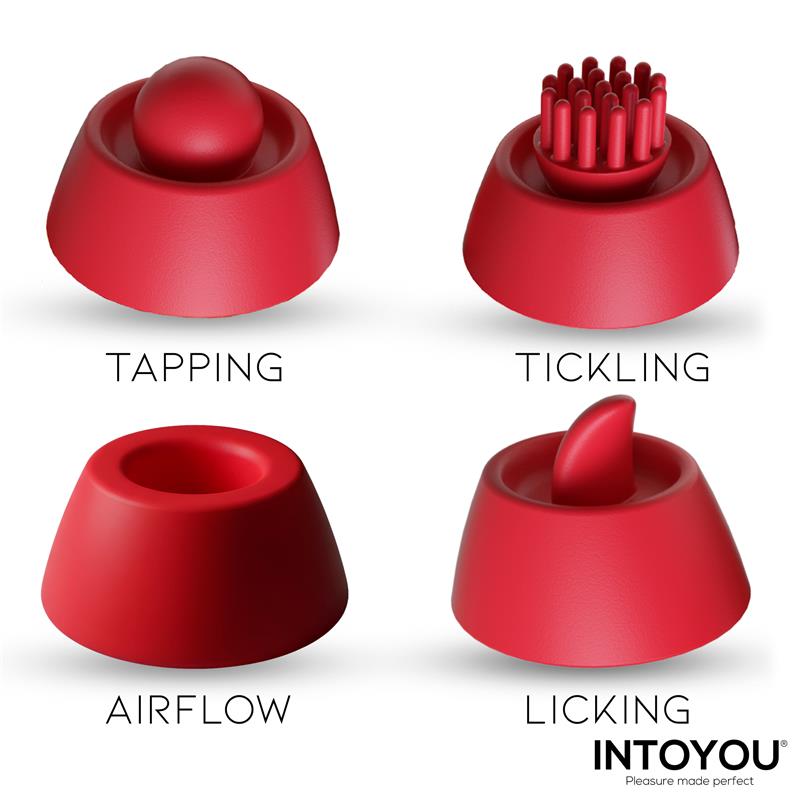 Estimulador dedal Beeny con 4 Cabezales, Succión, Tapping, Tickling y Licking - INTOYOU