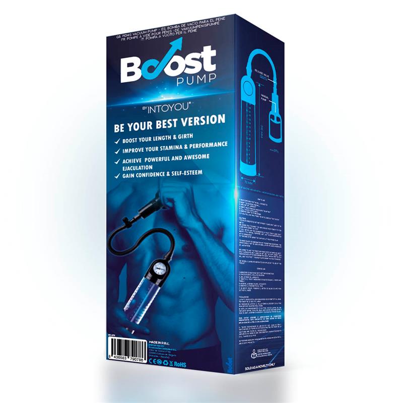 Bomba Manual con Medidor para el Pene PSX03 Transparente - BOOST PUMPS