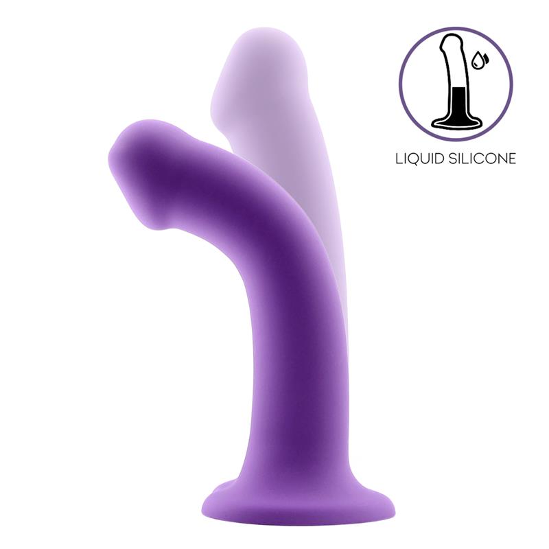 Dildo Bouncy Silicona Líquida Hiper Flexible 15cm Insertable. 2,9cm Diámetro Talla S. Púrpura / Burdeos - ACTION