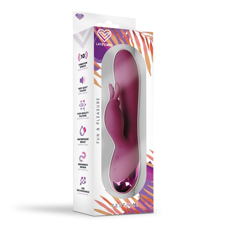 Vibrador Brole USB Rojo - FESTIVAL - LATETOBED