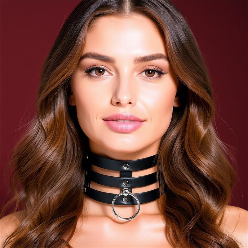 Collar Ancho con Aro Cuero Vegano Talla Única - CINDERELLA