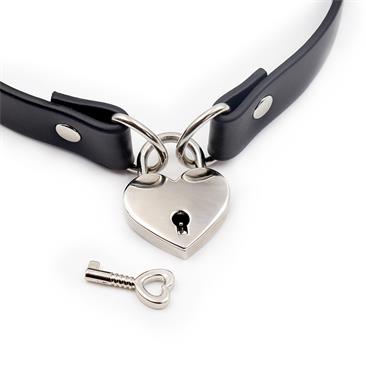 Collar con Candado de Corazón Cuero Vegano Talla Única Rojo / Negro - CINDERELLA