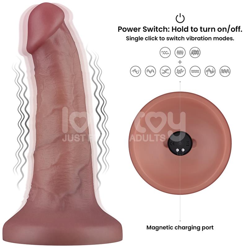 Dildo Dual Layer con Vibración 16cm -O- 3,8cm - LOVETOY