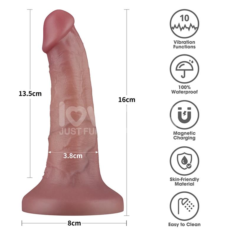 Dildo Dual Layer con Vibración 16cm -O- 3,8cm - LOVETOY