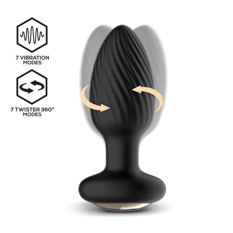 Plug Anal Vibración Drago, Movimiento Twister 360º y Control Remoto - INTOYOU