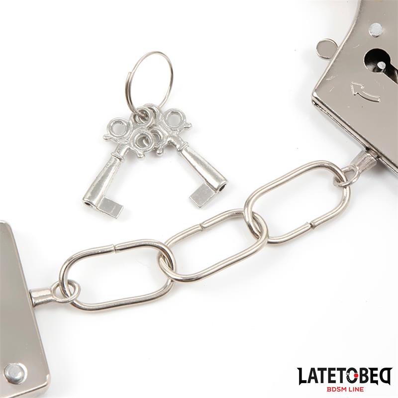 Esposas de Metal Furry con Pelo Negro - LATETOBED BDSM LINE