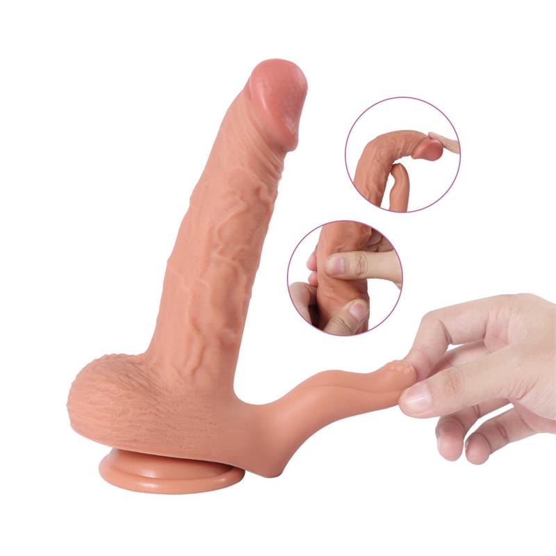 Dildo Haydon con 20 Modos de Vibración y Estimulador de Clítoris 21.5cm - SHEQU