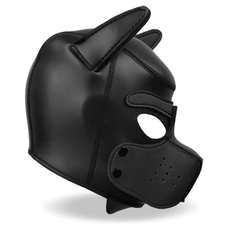 Máscara Hound de Perro Neopreno Hocico Extraíble Negro / Negro-Rojo / Negro-Amarillo / Negro-Blanco. Talla Única