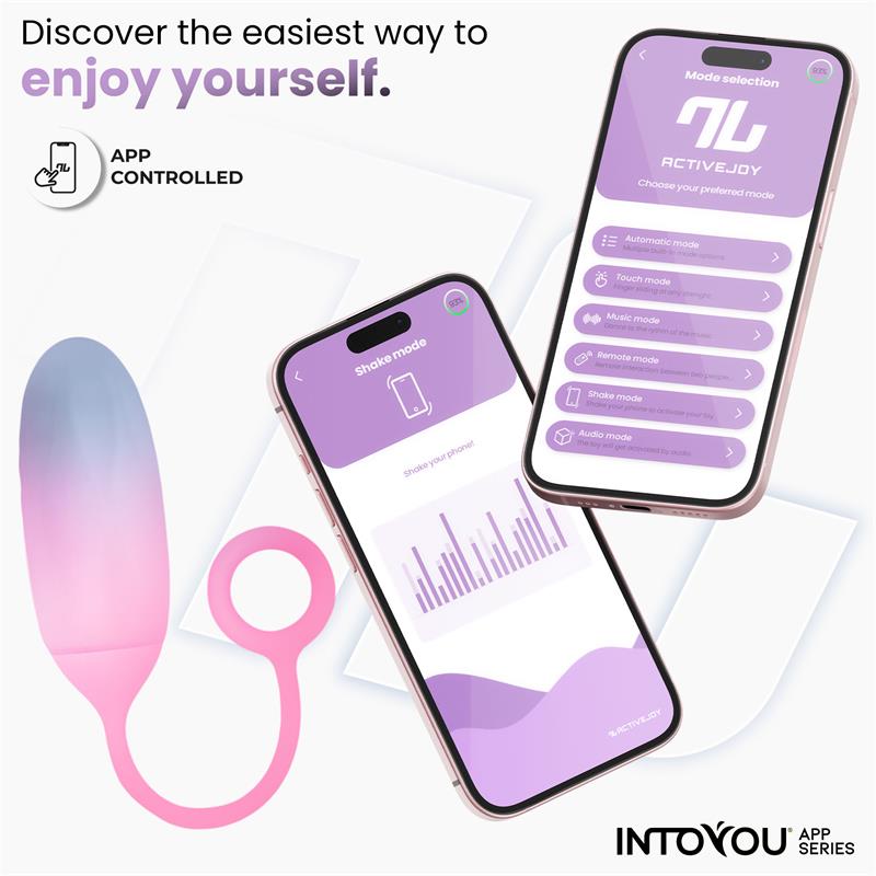 Huevo Silicona Doble Capa con APP Rosa/Azul Azul/Rosa - INTOYOU APP SERIES