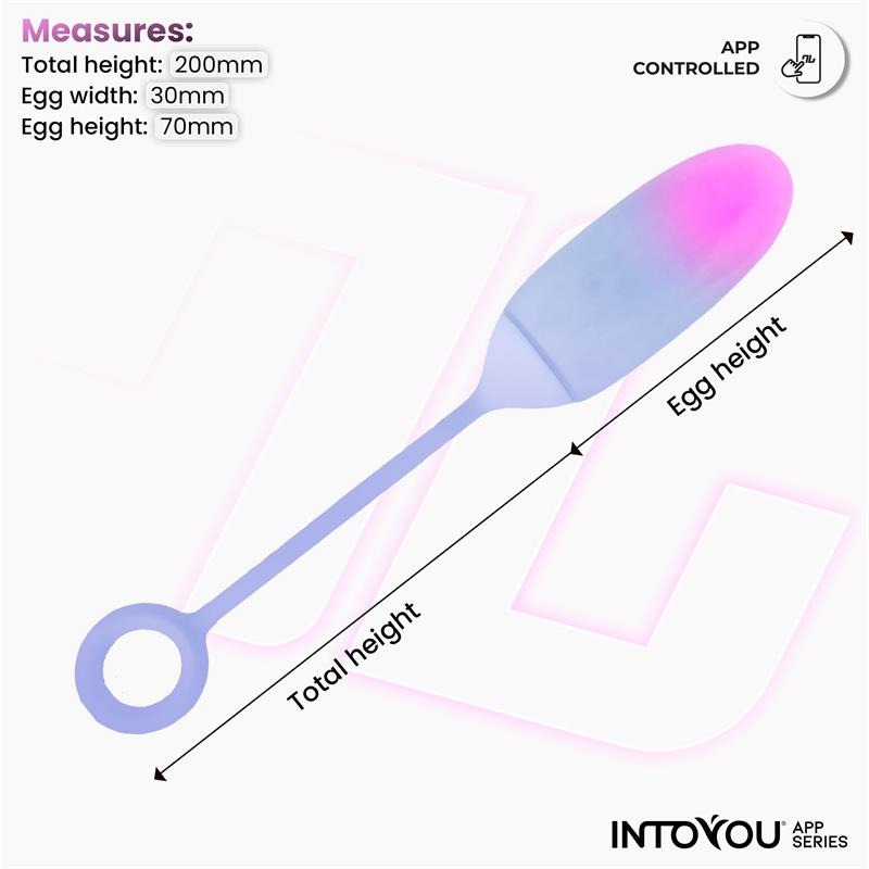 Huevo Silicona Doble Capa con APP Rosa/Azul Azul/Rosa - INTOYOU APP SERIES