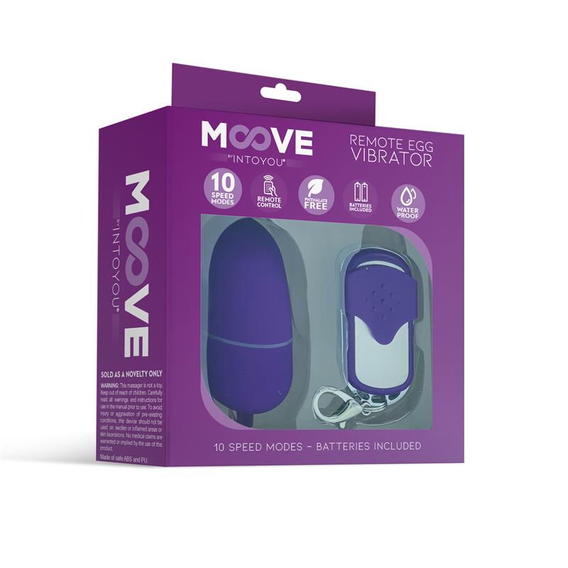 Huevo Vibrador con Control Remoto Tamaño Mediano Negro / Púrpura / Rosa - MOOVE