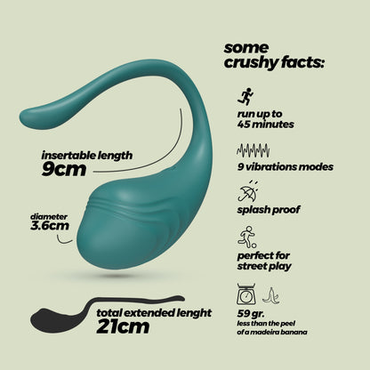 HUEVO VIBRADOR RECARGABLE CON MANDO A DISTANCIA TAMAGO VERDE - CRUSHIOUS
