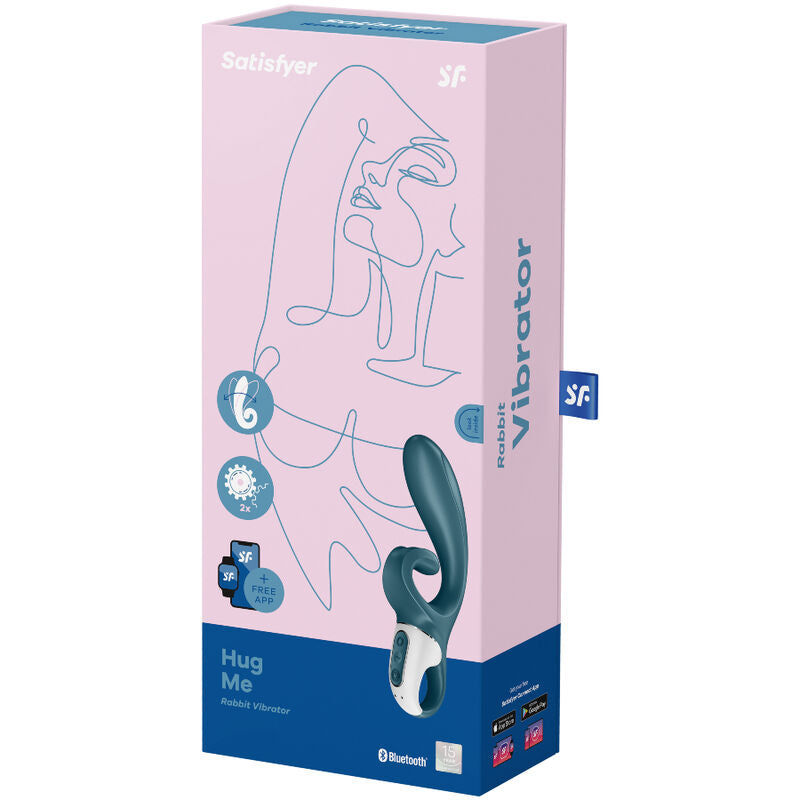 SATISFYER - HUG ME VIBRADOR RABBIT APP ROSA / AZUL