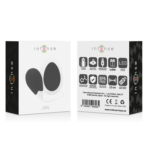 JAN HUEVO VIBRADOR CONTROL REMOTO NEGRO / LILA / ROSA - INTENSE