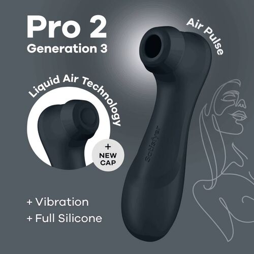 SATISFYER - PRO 2 GENERACIÓN 3 LIQUID AIR TECHNOLOGY GRANATE / NEGRO / LILA