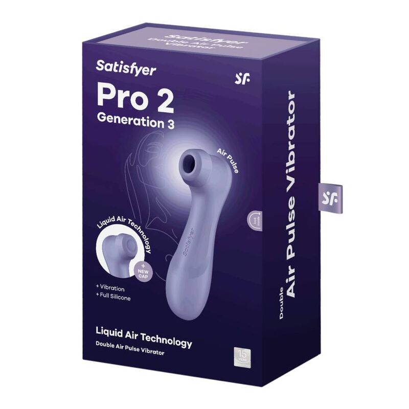 SATISFYER - PRO 2 GENERACIÓN 3 LIQUID AIR TECHNOLOGY GRANATE / NEGRO / LILA