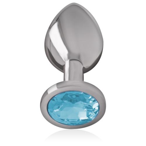 PLUG ANAL METAL ALUMINIO CON CRISTAL AZUL TALLA S / M / L- INTENSE