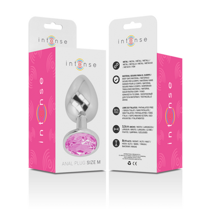 PLUG ANAL METAL CON CRISTAL ROSA TALLA M - INTENSE