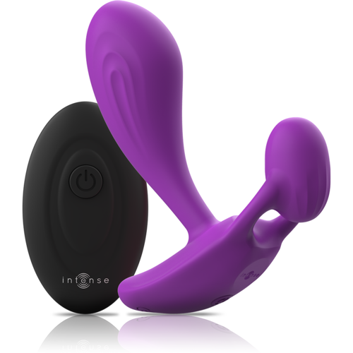 ESTIMULADOR ANAL-PERINEO VAGINAL-CLITORIS SHELLY DUO, REMOTO ROSA / MORADO - INTENSE