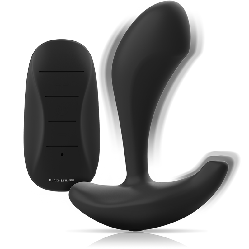 PLUG ANAL DWAYNE SILICONA CONTROL REMOTO - BLACK&SILVER
